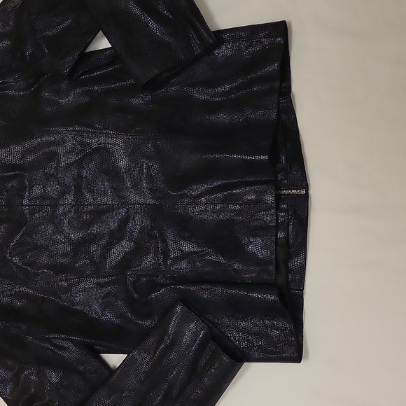 Preston & York Snakeskin Leather Jacket Zip Up Black Women's Large L - Picture 11 of 15